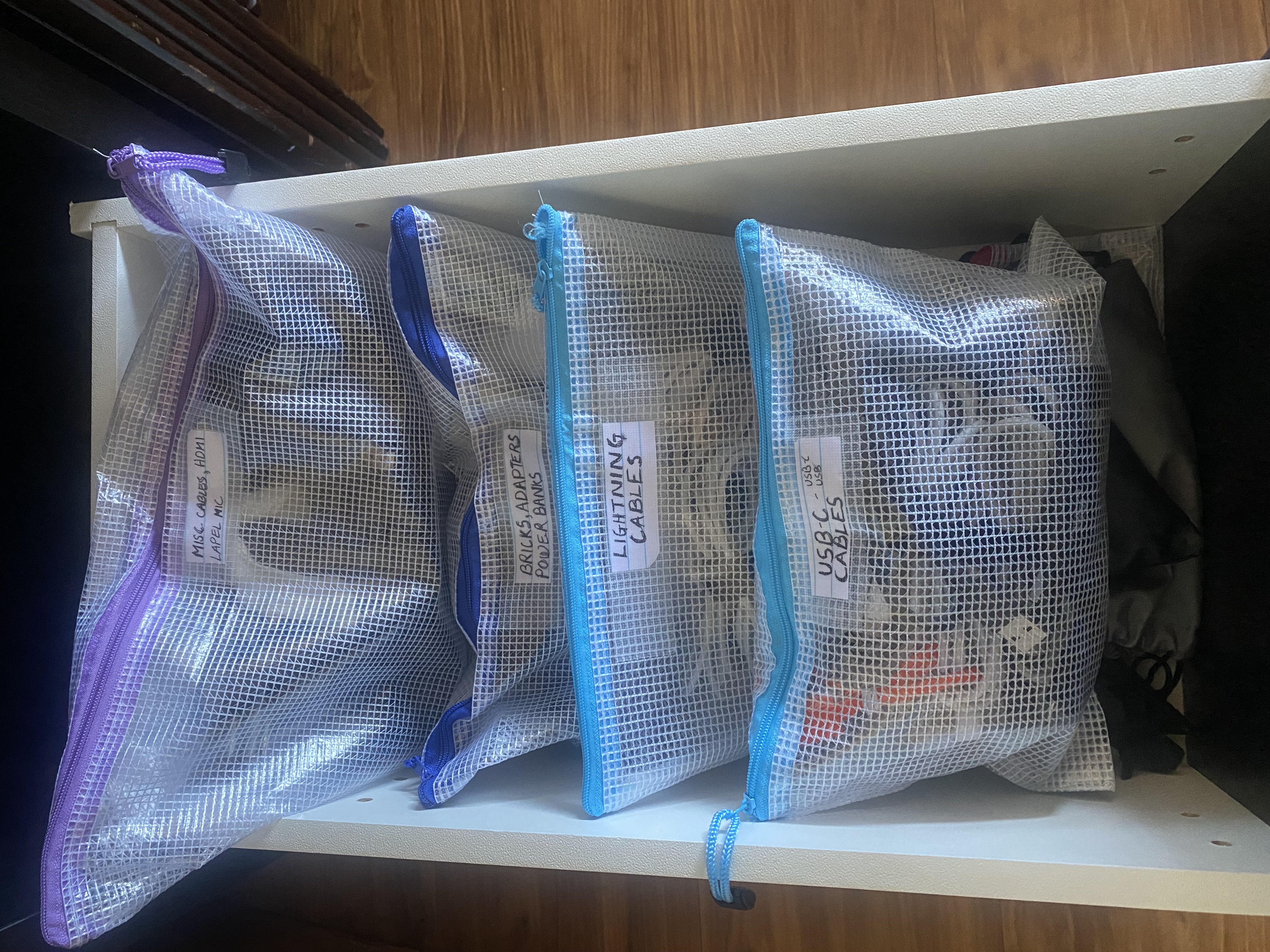 My organized cable drawer